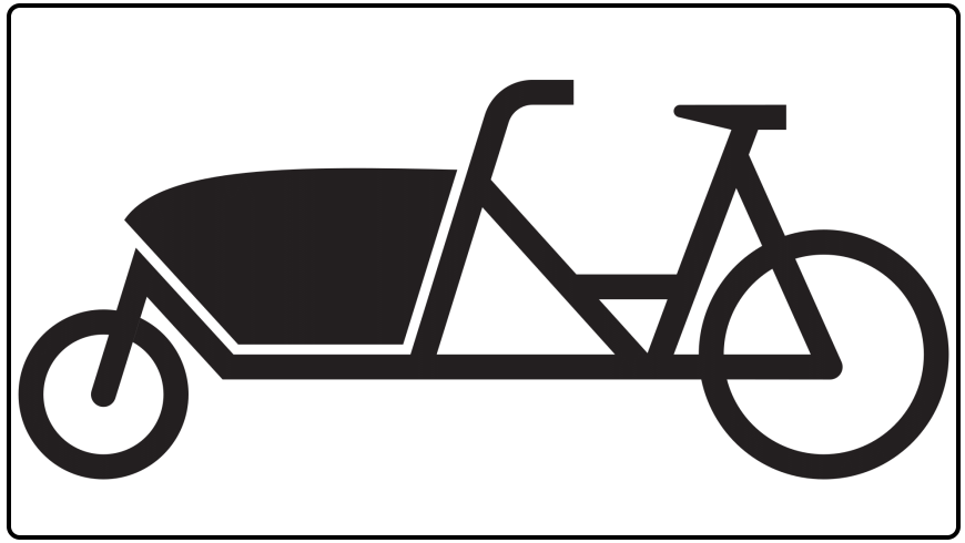 Das 2020 in die deutsche StVO aufgenommene Sinnbild nach § 39 StVO für das Lastenfahrrad