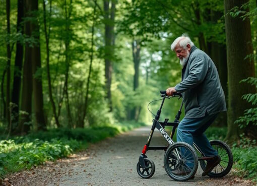 Mann mit Rollator
