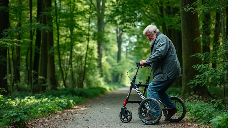 Mann mit Rollator