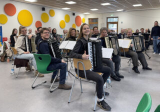 Landes-Akkordeon-Orchester Berlin bei der Probe